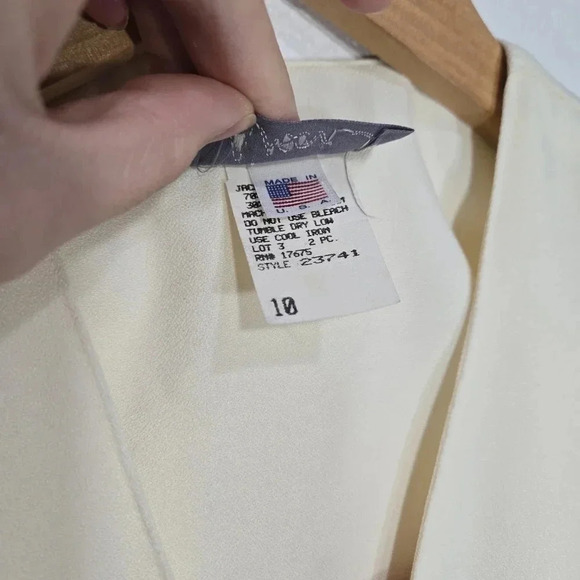 Vintage Alison J. 10 NWT Floral Cream Button Blazer Jacket 80s 90s - Picture 6 of 14